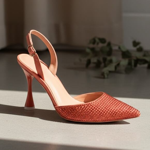 Jeffrey Campbell Zivote Slingback Heel Rose New 10 - Picture 1 of 8